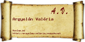 Argyelán Valéria névjegykártya
