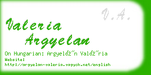 valeria argyelan business card